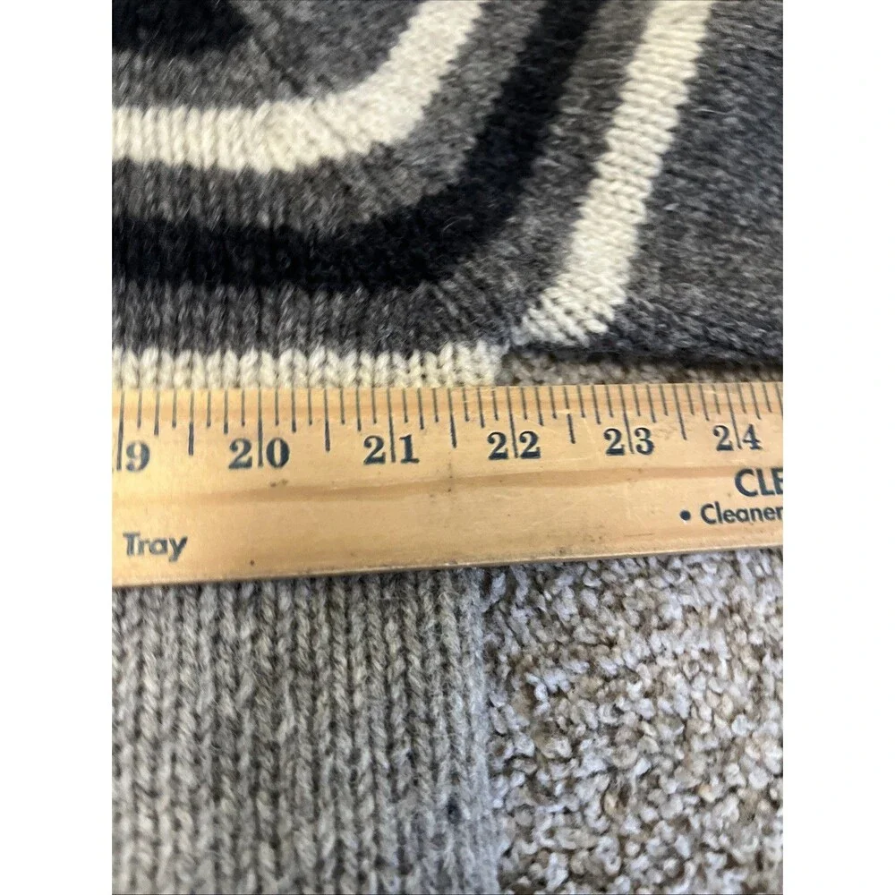 BANANA REPUBLIC Men’s Wool Turtleneck Sweater Vintage Striped Brown-Grey Large